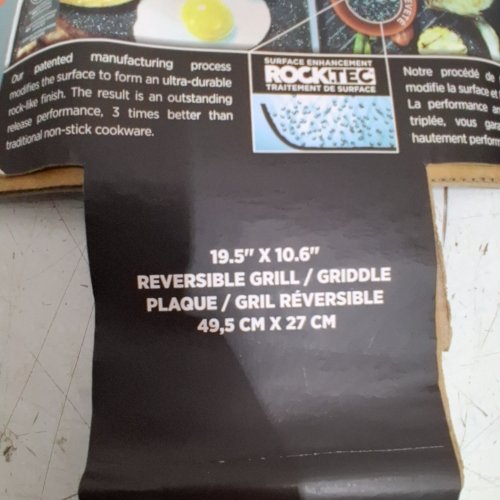 STARFRIT THE ROCK REVERSIBLE NON-STICK GRILL/GRIDDLE - 19.5" X 10.6" - BLACK (MODEL : 034614-004-0000) image 7