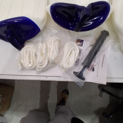 4PK COLINKTOOL RIBBED BOAT BUMPER FENDERS - 8.5" X 27" - WHITE/BLUE image 4