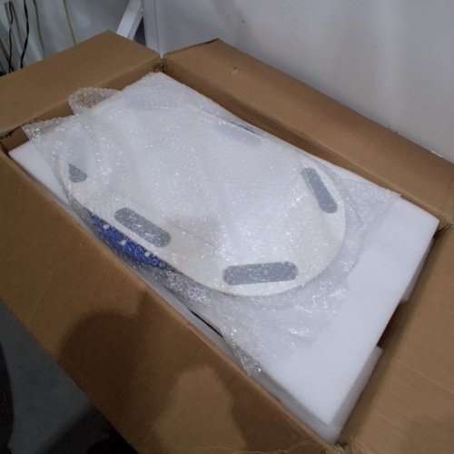 COLLAPSIBLE ELECTRIC ADJUSTABLE HEIGHT BATH LIFE CHAIR - 42.9" X 23.1" X 14.4" - BLUE/WHITE (MODEL: JC35M3-1) image 2
