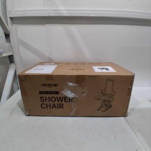 COLLAPSIBLE ELECTRIC ADJUSTABLE HEIGHT BATH LIFE CHAIR - 42.9" X 23.1" X 14.4" - BLUE/WHITE (MODEL: JC35M3-1) image 3