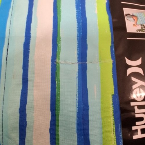 HURLEY BEACH LOUNGER WITH BUILT-IN COOLER - 70" X 21.5" - BLUE GREEN STRIPED image 4