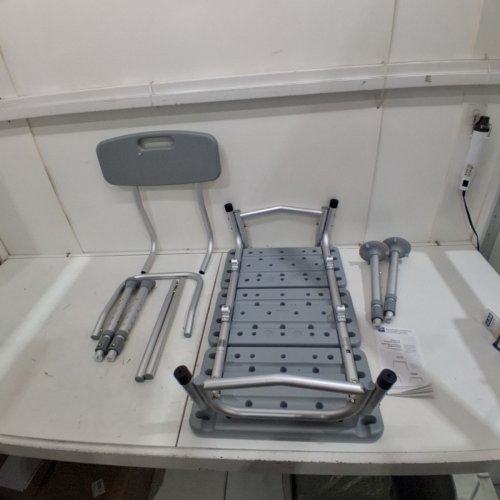 MEDLINE GUARDIAN TRANSFER BENCH WITH BACK & MICROBAN ANTIMICROBIAL TREATMENT - GREY (MODEL: G3-100KBX1) image 2