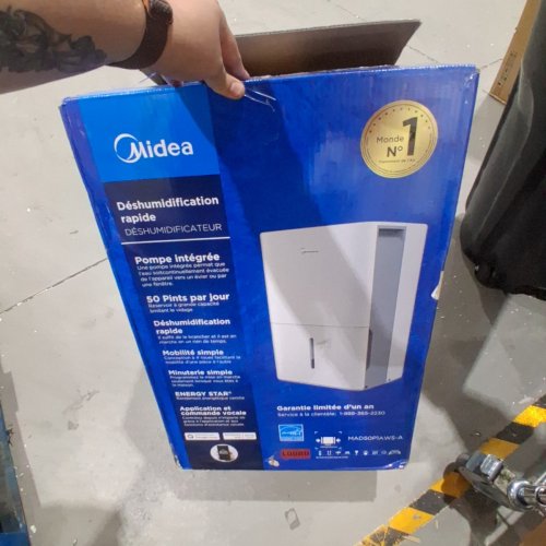 MIDEA DEHUMIDIFIER WITH BUILT IN PUMP - 50 PINT - WHITE (MODEL:MAD50PIAWS-A) image 5