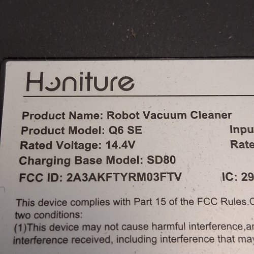 HONITURE ROBOT VACUUM CLEANER - AUTO EMPTY AND RECHARGING STATION - 2 IN DUST AND WATER CONTAINER - 14.4V - 42W - WHITE (MODEL: Q6-SE/SD80) image 9