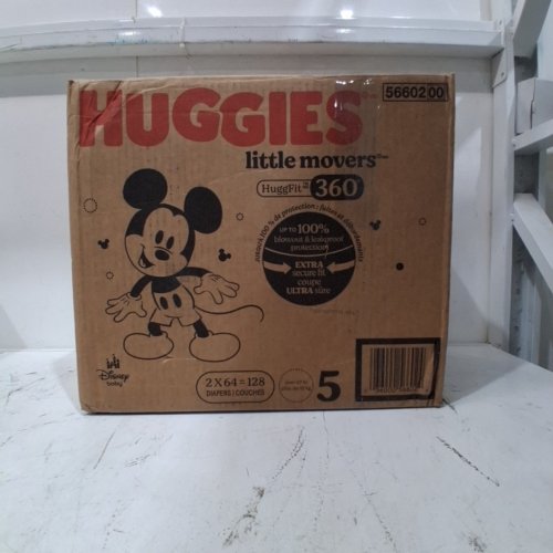 128PK BABY DISNEY HUGGIES LITTLE MOVERS HUGGFIT 360 DIAPERS - SIZE 5 - MICKEY MOUSE image 3