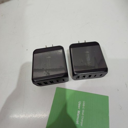 2PK MULTI-PORT FAST CHARGING WALL BLOCK - 50W - BLACK (MODEL: HNT-PD511) image 2