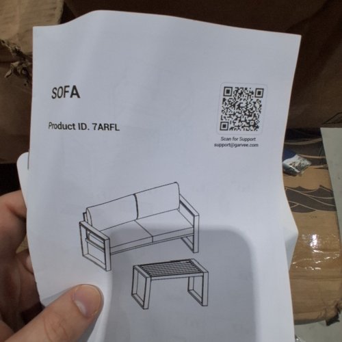 2PC GARVEE OUTDOOR ALUMINUM SOFA AND COFFE TABLE SET - 50.3" X 26.7" X 28.7" - BEIGE (MODEL: PPG_34KSAK9E) image 7