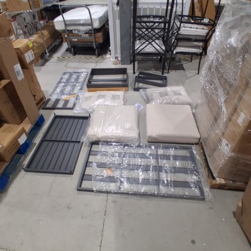 2PC GARVEE OUTDOOR ALUMINUM SOFA AND COFFE TABLE SET - 50.3" X 26.7" X 28.7" - BEIGE (MODEL: PPG_34KSAK9E) image 3
