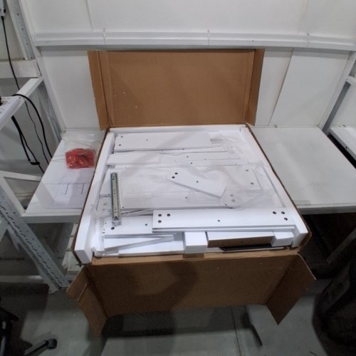 CORNER COMPUTER DESK WITH DRAWER AND UNDER STORAGE - 31.5" X 31.5" - WHITE/BLACK (MODEL: AJ-DJ503955_1) image 3