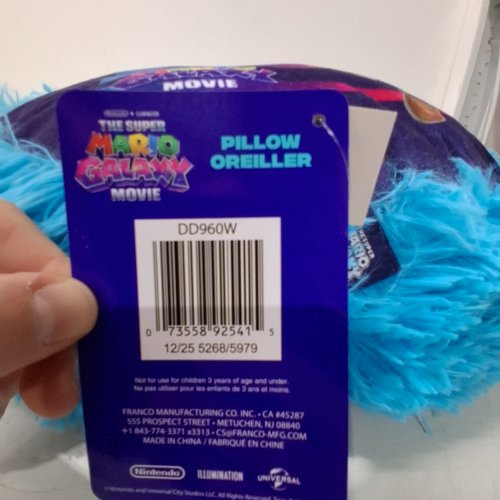 NINTENDO SUPER MARIO GALAXY MOVIE PILLOW - BLUE AND PURPLE (MODEL: DD960W) image 2