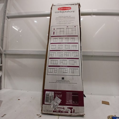 RUBBERMAID CONFIGURATIONS 4FT TO 8FT DELUXE TITANIUM CUSTOM CLOSET ORGANIZER SYSTEM KIT - WHITE(MODEL: 3H89) image 4