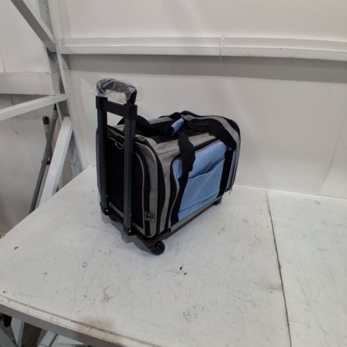 UNBRANDED PET CART CARRIER WITH WHEELS - GREY/BLUE image 2
