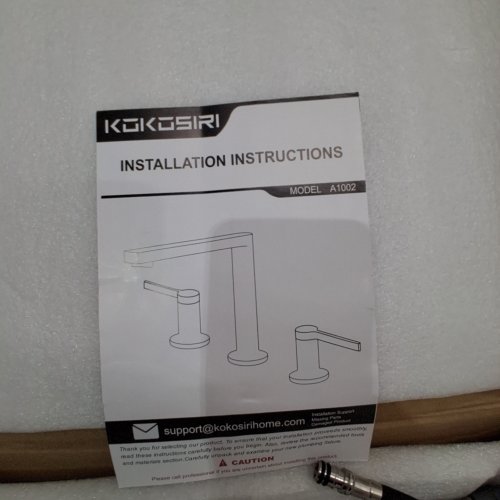 KOKOSIRI WIDESPREAD BATHROOM FAUCET - BRUSHED GOLD (MODEL: A1002) image 2