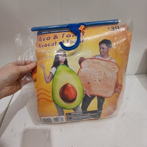 ADULT AVOCADO AND TOAST COSTUME (TOAST ONLY) - MEDIUM 32-34 - GREEN AND ORANGE (ITEM: CA37165M) image 2