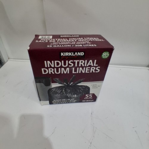 60PK~ KIRKLAND SIGNATURE SMART TIE INDUSTRIAL DRUM LINERS - 55 GAL - BLACK (MODEL: 878519) image 2