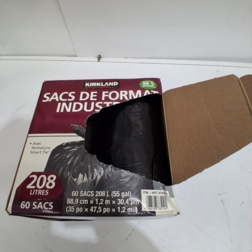 60PK~ KIRKLAND SIGNATURE SMART TIE INDUSTRIAL DRUM LINERS - 55 GAL - BLACK (MODEL: 878519) image 3