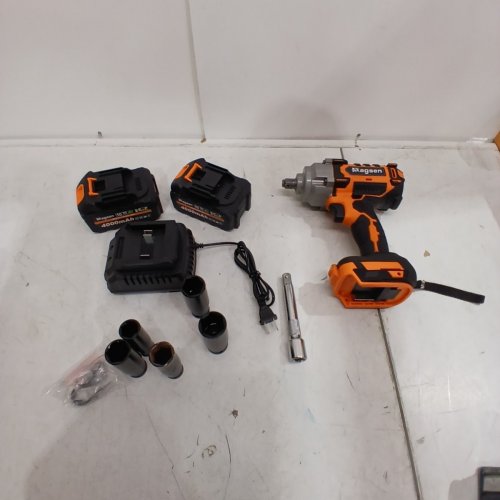 MAGSEN 1/2" CORDLESS BRUSHLESS HIGH TORQUE IMPACT WRENCH WITH BATTERIES - 21 V - ORANGE image 3