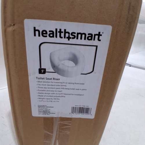 HEALTHSMART PORTABLE ELEVATED ROUND TOILET SEAT RISER WITH SLIP RESISTANT PADS - 5" RAISED - WHITE (MODEL: 522-1508-1901) image 3