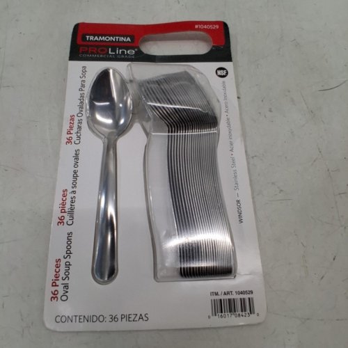 36PK TRAMONTINA PROLINE COMMERCIAL GRADE OVAL SOUP SPOON SET - STAINLESS STEEL (MODEL: 1040529) image 3