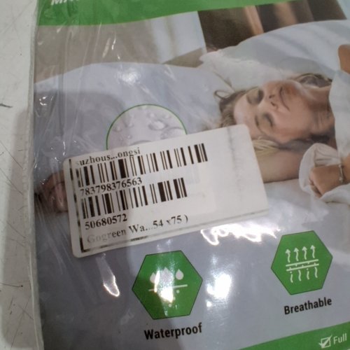 GOGREEN BAMBOO WATERPROOF MATTRESS PROTECTOR - FULL - WHITE/GREEN image 2