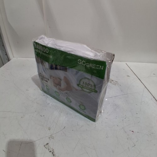 GOGREEN BAMBOO WATERPROOF MATTRESS PROTECTOR - FULL - WHITE/GREEN image 5