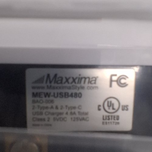 MAXXIMA USB RECEPTACLE OUTLET WITH USB C/A HIGH SPEED PORTS - WHITE - (MODEL:MEW-USB480) image 4