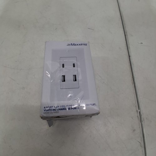 MAXXIMA USB RECEPTACLE OUTLET WITH USB C/A HIGH SPEED PORTS - WHITE - (MODEL:MEW-USB480) image 5