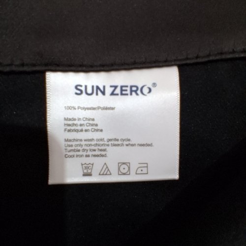 (2 PANEL) SUN ZERO ROD POCKET CURTAIN PANELS - 3FT X 7FT EACH - BLACK image 2