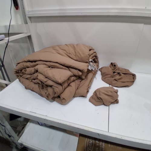 3PC COMFORTER AND PILLOW SET - KING, 104" X 96" - TAN image 2