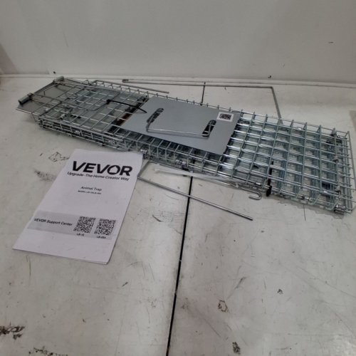 VEVOR HUMANE GALVANIZED IRON ANIMAL TRAP- 24"X8"X8"- SILVER (MODEL: LB-18) image 2