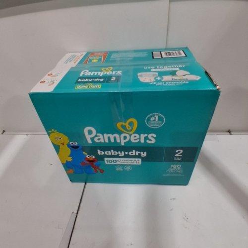 180PK PAMPERS SESAME STREET BABY-DRY LEAKPROOF DISPOSABLE DIAPERS - SIZE 2 image 3
