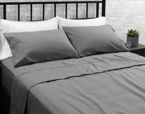 2PC MELLOW COOLING EASYFIT FITTED SHEET - KING - AND FLAT SHEETS - CAL KING - LIGHT GRAY image 2