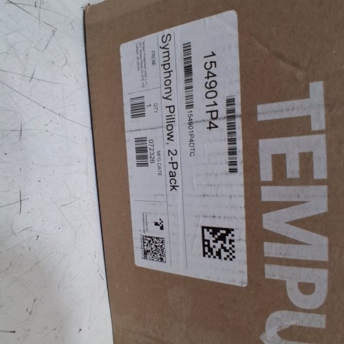 2PK TEMPUR-PEDIC TEMPUR-SYMPHONY MEMORY FOAM BED PILLOW - STANDARD - WHITE (MODEL: 154901P4) image 4