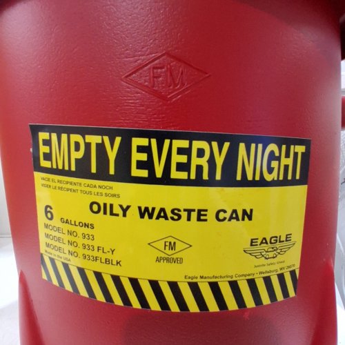 EAGLE OILY WASTE CAN WITH FOOT LEVER - 6 GAL - RED image 3