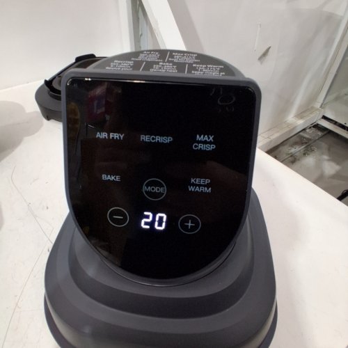 TIXIXC 5-IN-1 PORTABLE AIR FRYER WITH GLASS CONTAINERS AND LIDS - 4QT/6CUP - GREY/CLEAR (MODEL: AF-40) image 2