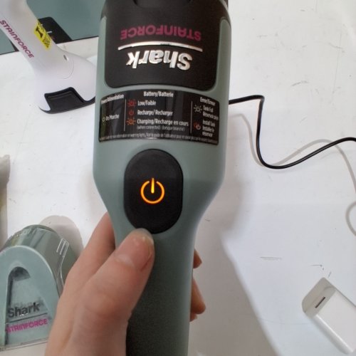SHARK STAINFORCE CORDLESS HANDHELD CARPET/UPHOLSTERY STAIN CLEANER - (MODEL: HX101C) image 2
