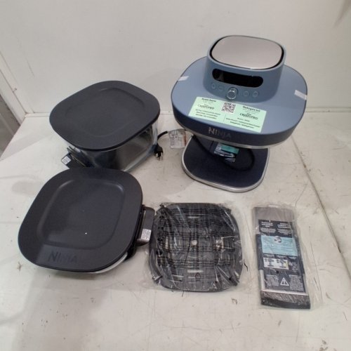 NINJA CRISPI PRO 6-IN-1 GLASS AIR FRYER SAFE FAMILY-SIZED COOKING SYSTEM - 2.5QT - 6QT - CYBERSPACE/BLUE (MODEL: AS101CCY) image 3