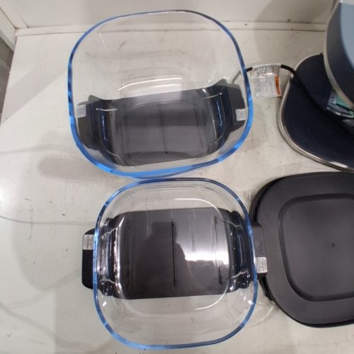 NINJA CRISPI PRO 6-IN-1 GLASS AIR FRYER SAFE FAMILY-SIZED COOKING SYSTEM - 2.5QT - 6QT - CYBERSPACE/BLUE (MODEL: AS101CCY) image 4