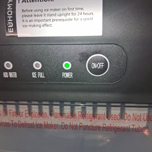 EUHOMY COUNTERTOP ICE MAKER MACHINE WITH HANDLE, BASKET AND SCOOP - MAKES 26LBS PER DAY - STAINLESS STEEL - (MODEL: IM001-BSI-CAEH / IM-06S) image 2