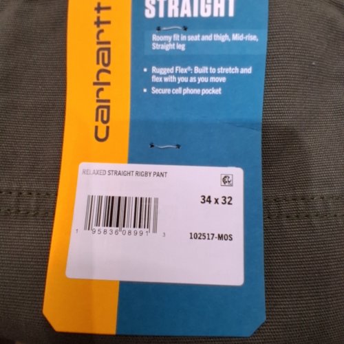 CARHARTT STRAIGHT RIGBY PANT - 34 X 32 - MOSS (STYLE: 102517-MOS) image 2
