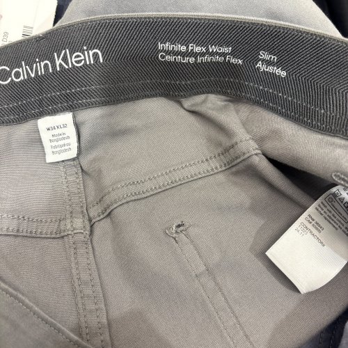 MEN'S CALVIN KLEIN SLIM FIT INFINITE FLEX CHINOS - 34W X 32 L - LIGHT GREY (STYLE: 1665322) image 2