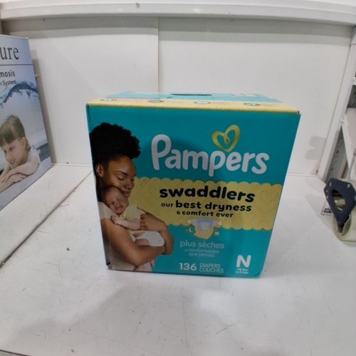136PK PAMPERS SWADDLERS DIAPERS - NEWBORN SIZE image 2