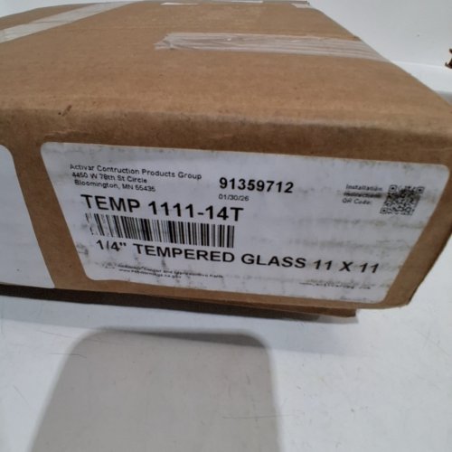 ACTIVAR SAFETY-RATED TEMPERED GLAZING GLASS WITH TAPE - 11" X 11" X 1/4" - CLEAR image 2