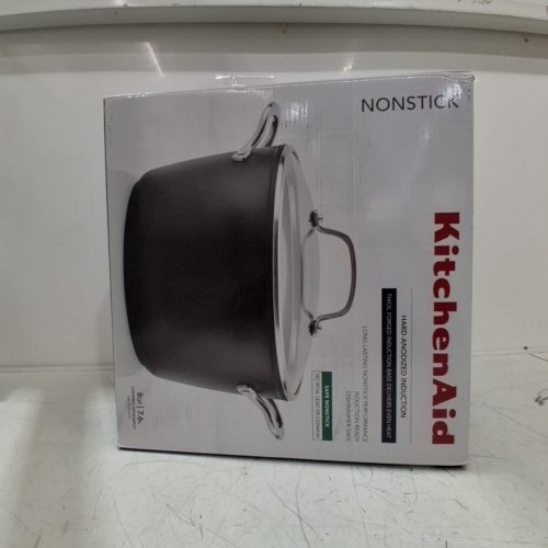KITCHENAID NONSTICK STOCKPOT WITH LID - 8 QT / 7.6 L - BLACK image 4