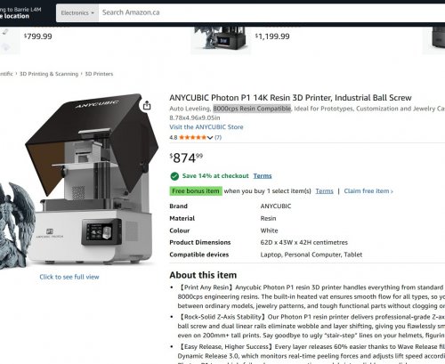 ANYCUBIC 14K RESIN 3D PRINTER - AUTO LEVELING, 8000CPS RESIN COMPATIBLE - (MODEL: PHOTON P1) image 2