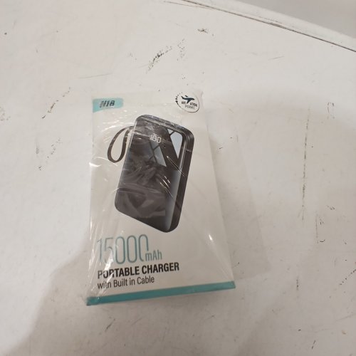PORTABLE FAST CHARGING POWER BANK WITH TYPE C AND LIGHTNING BOLT CABLE - 15000MAH - BLACK (MODEL: I6PRO) image 4