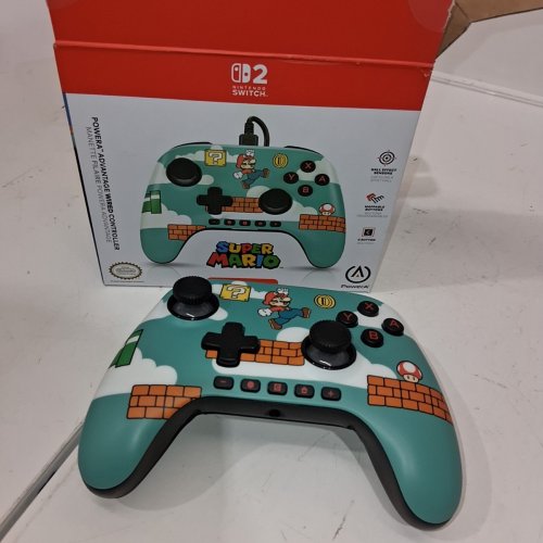 POWERA WIRED SUPER MARIO NINTENDO SWITCH CONTROLLER - TEAL, WHITE, AND BLACK (MODEL: NSGPAWD) image 2