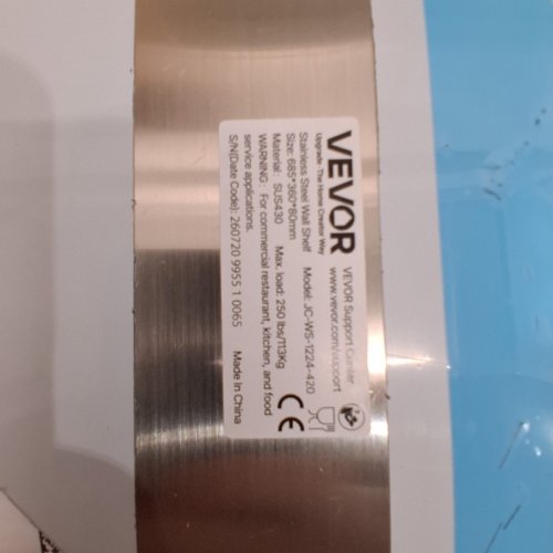 VEVOR STAINLESS STEEL WALL SHELF, 12'' X 24'', 110 LBS CAPACITY image 2