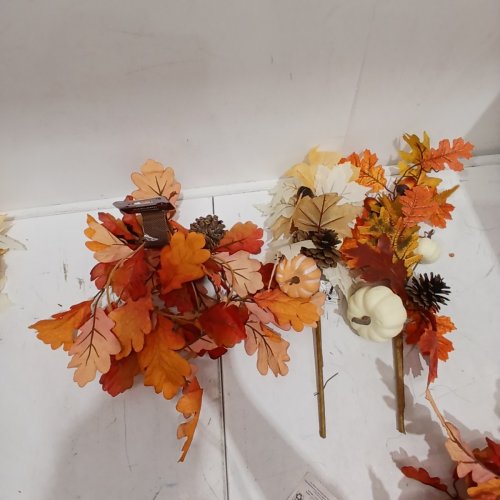 9PC AUTUMN FLORAL DECOR PICKS AND GARLANDS - MULTICOLOR image 3