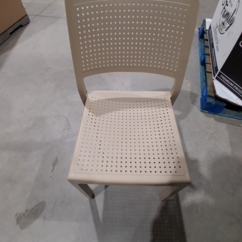 decorative plastic outdoor armless patio chair - tan image 2